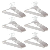 Kuber IndustriesVelvet Cloth Hanger Set of 30 With Chromed Plated Steel Hook|GREY|